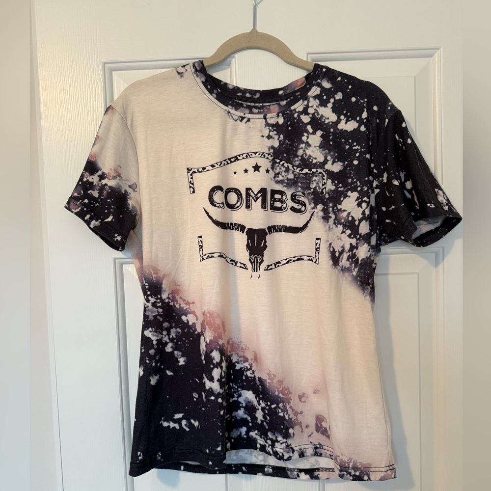 Luke Combs Bleached Tie-Dye Graphic T-Shirt